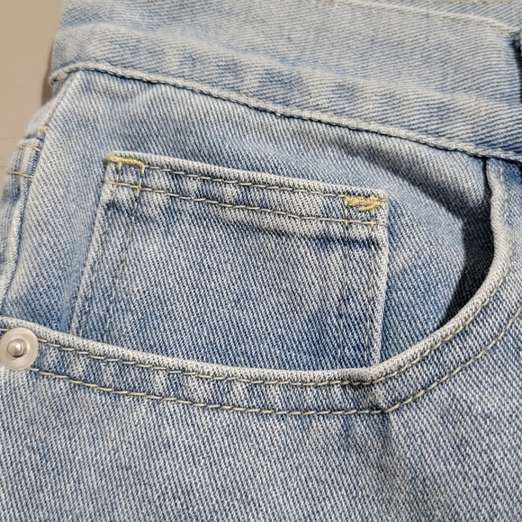 Cider Patchwork Distressed Boyfriend Denim Jeans Size L 15/29 Blue Boho - Picture 14 of 16